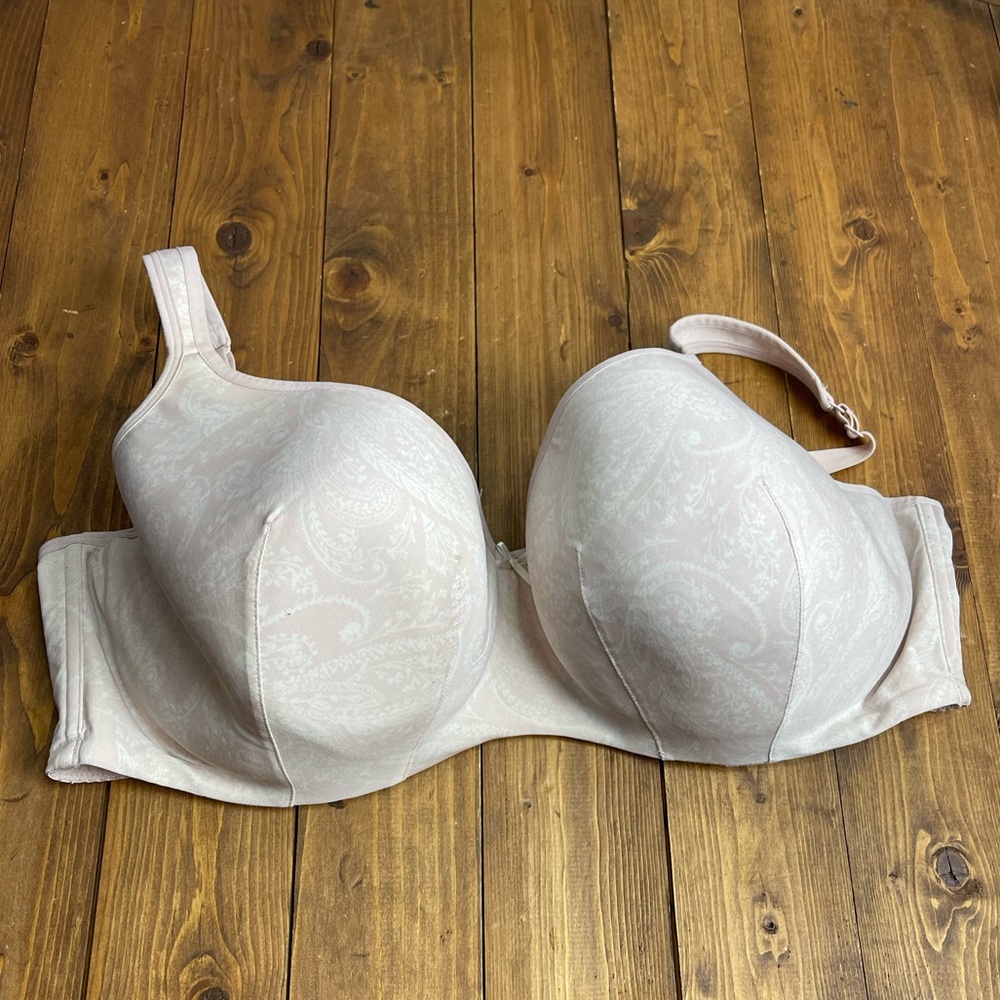 Cacique by lane Bryant pale pink lightly lined balconette bra 46DDD